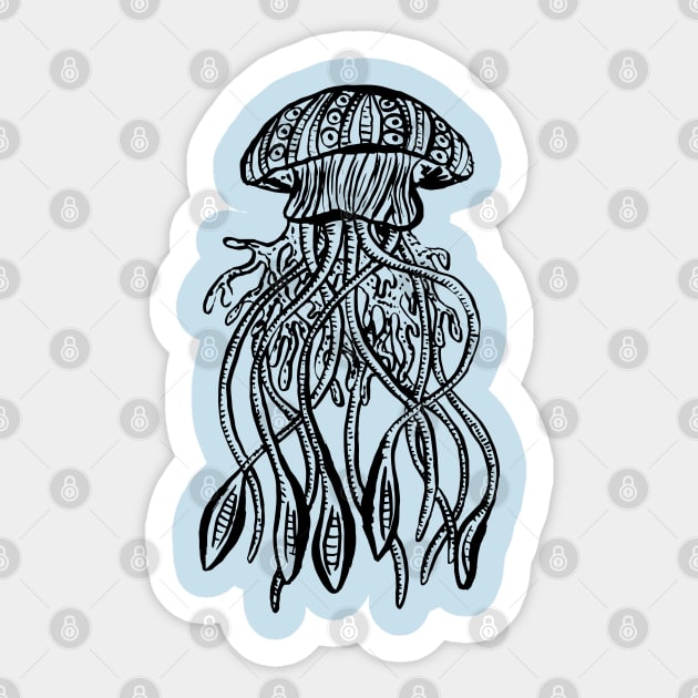 Jellyfish Illustration, Swimming in the Sea Sticker by Squeeb Creative